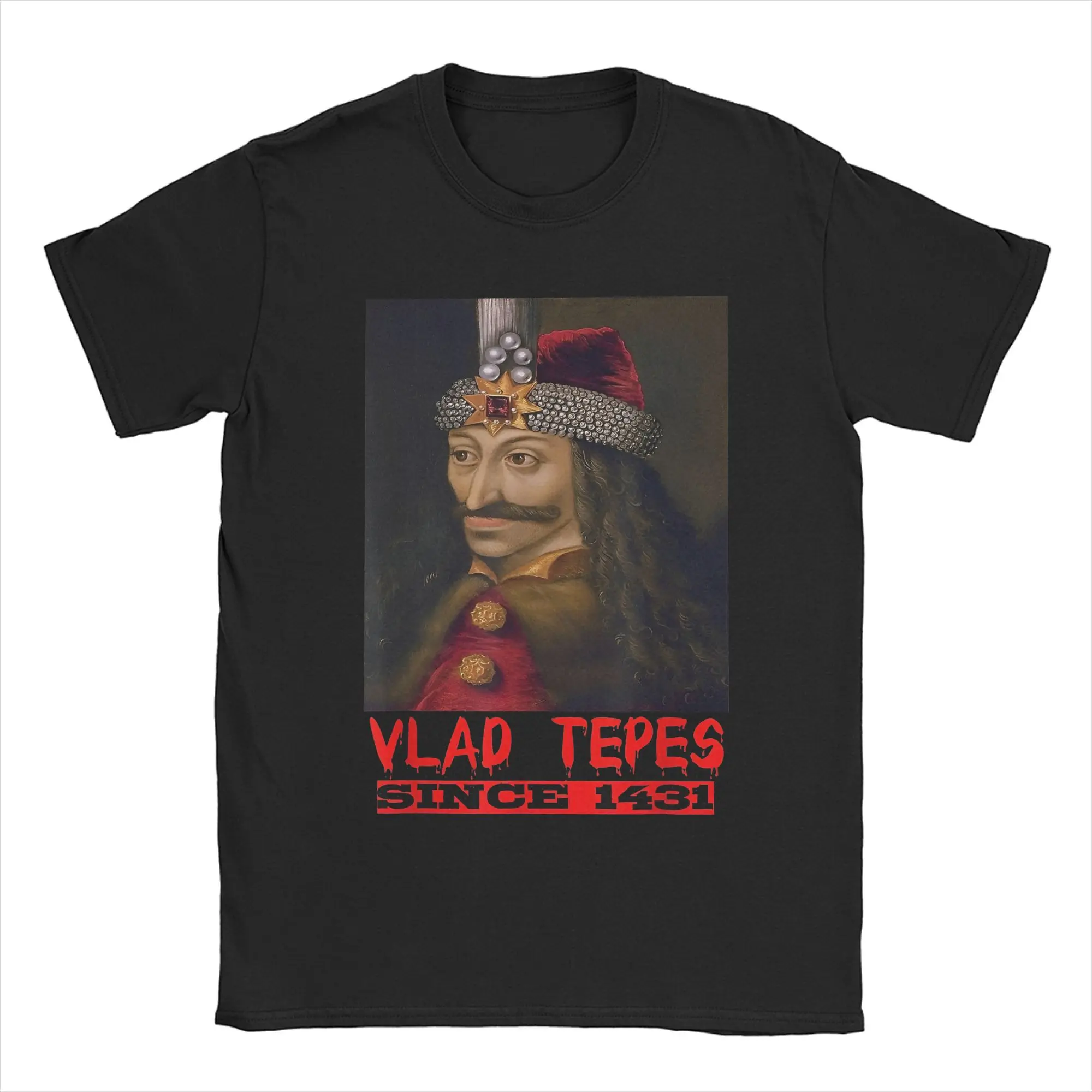 Men's T-Shirts Vlads Dracula Tepes Vlads the Impaler Awesome Cotton Tee Vampire Undead Goth T Shirt Crew Neck Clothing Classic