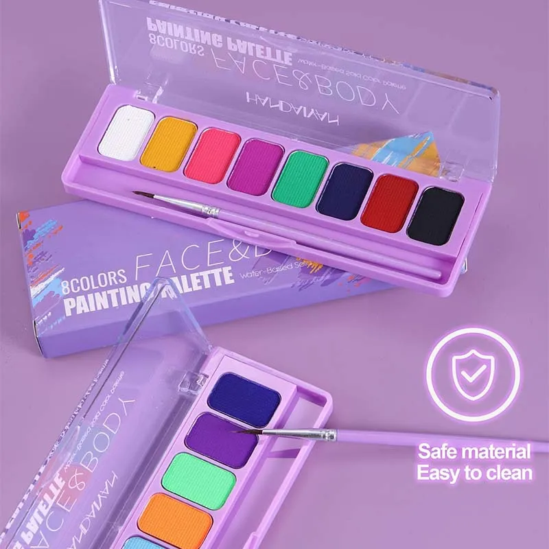 طلاء الوجه الفلورسنت هالوين اللوحة ماكياج الوجه الجسم الأشعة فوق البنفسجية اللوحة التجفيف السريع الملونة الكرتون الأطفال لوحة الرسم