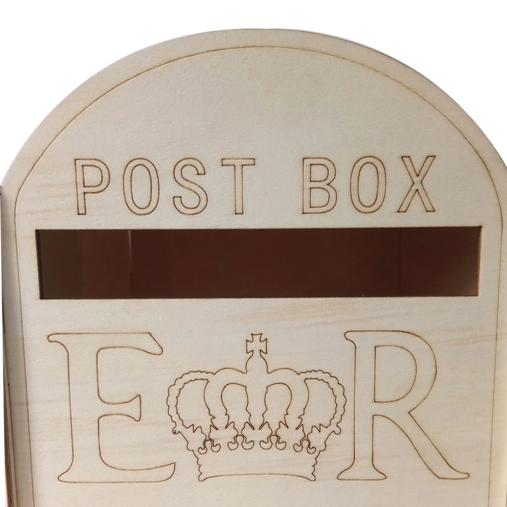 

Wedding Wooden Post Box Rustic Mailbox Creative Design Card Collection Box for Wedding Engagement Party Supplies with Key