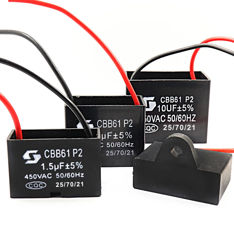 1 قطعة مكثف المروحة CBB61 1.5 فائق التوهج مكثف البدء 450 فولت 400 فولت مروحة كهربائية مكثف تكييف الهواء