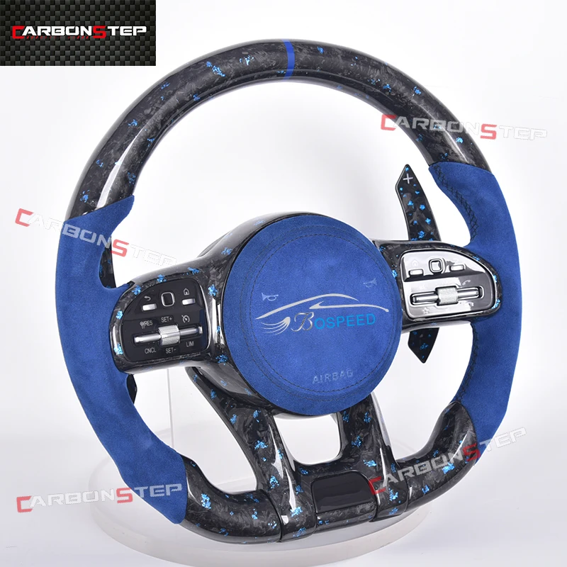 For Mercedes Benz W205 AMG GLE W447 W210 W208 W215 W203 S Class SL R230 GL350 GLC SLK E200 W164 Carbon Fiber Steering Wheel