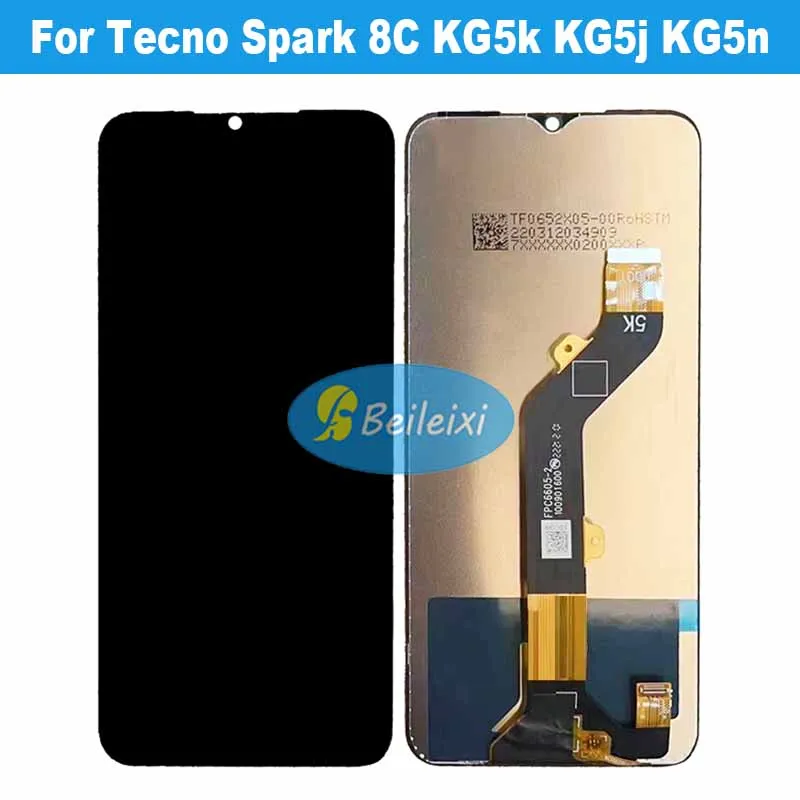 For Tecno Spark 8C KG5k KG5j KG5n LCD Display Touch Screen Digitizer Assembly