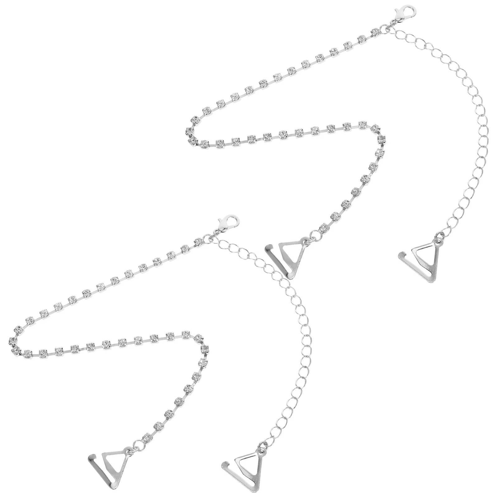 สายเสื้อชั้นในประดับคริสตัล 1 คู่ ปรับได้ 35-48 ซม. สายโซ่คริสตัลวิบวับ สำหรับงานแต่งงาน ชุดชั้นในเจ้าสาว สายเสื้อชั้นในสำรอง