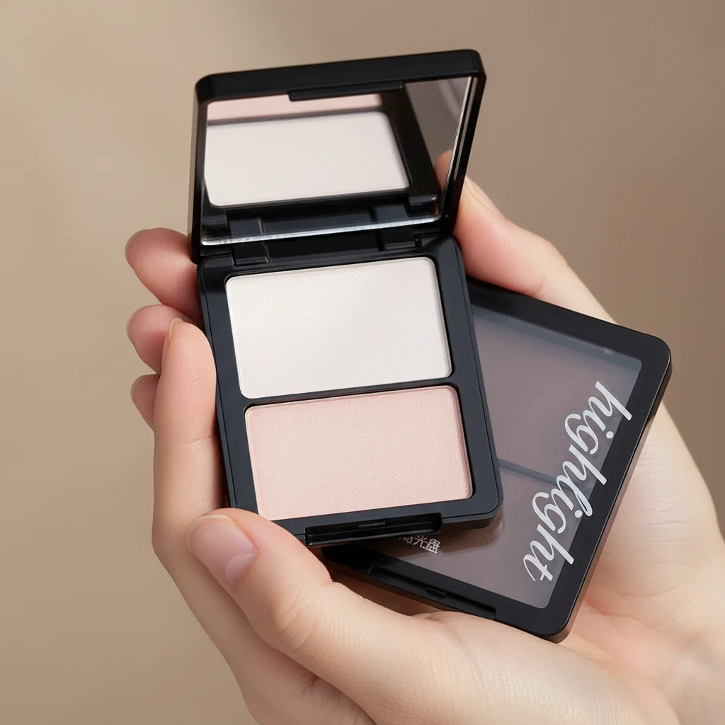 Two Color Highlight & Eye Shadow Powder Delicate, Natural, Lightweight, Matte Finish Eyeshadow Soft Focus Makeup Brightening