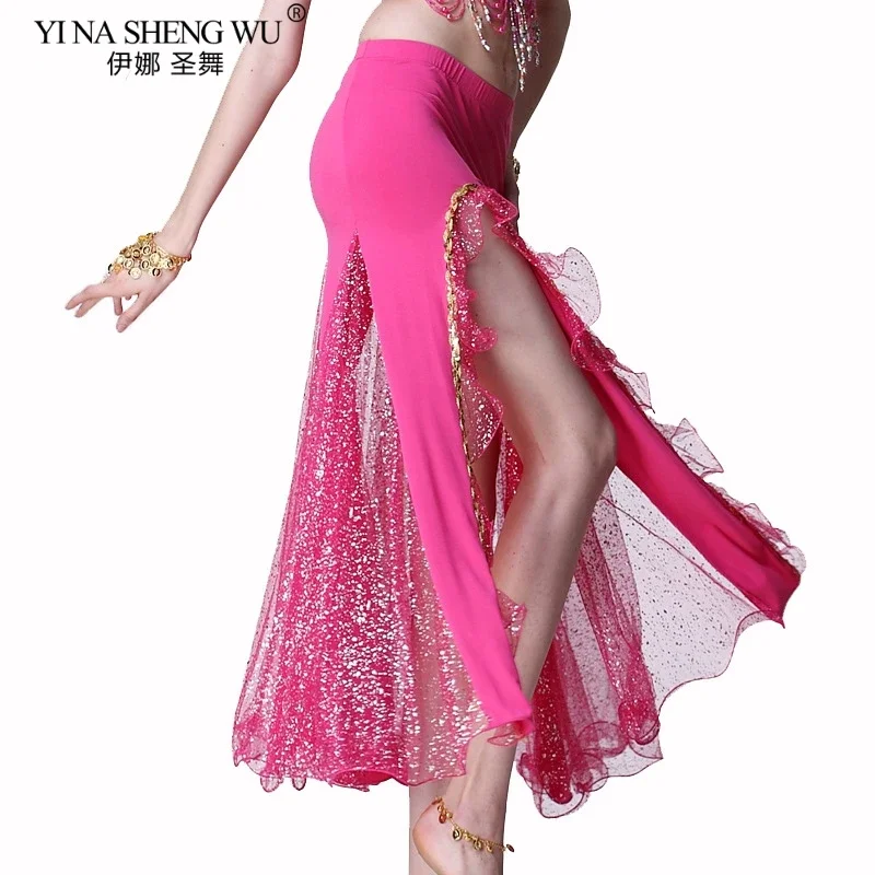 

Women Belly Dance Costume Skirt Lady Oriental Dance Split Skirt Adult Mermaid Wrap Dress Sexy Bellydance Clothing Performance