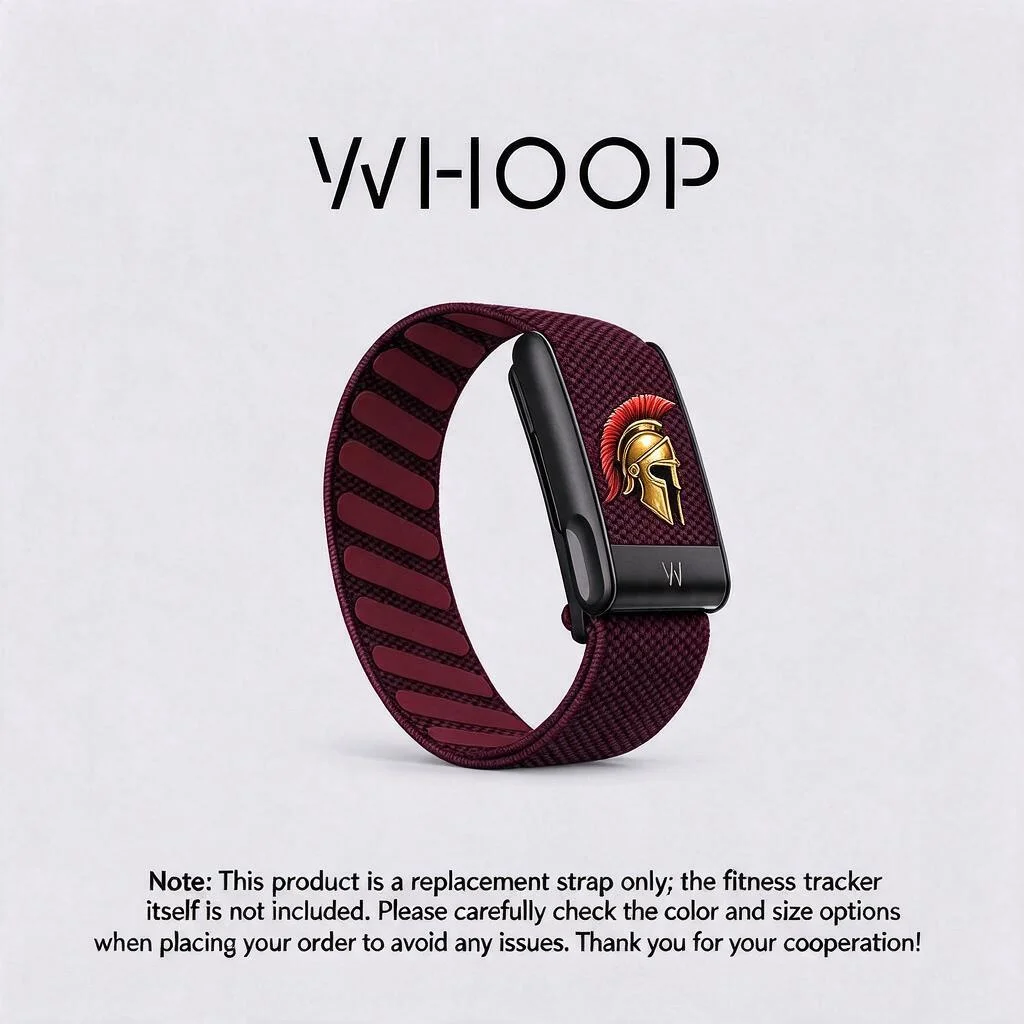 WHOOP 5.0 MG Compatible Spartan Helmet Graphic Print Nylon Woven Stretch Sport Wristband with Metal U Shaped Frame