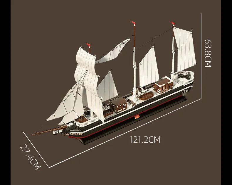 Idea Ocean Going Merchant Ship Baustein-Set: Endurance Clipper Konstruktionsmodell, Lehrreiches Spielzeug, Sammlerstück als Geschenk – Detail 10