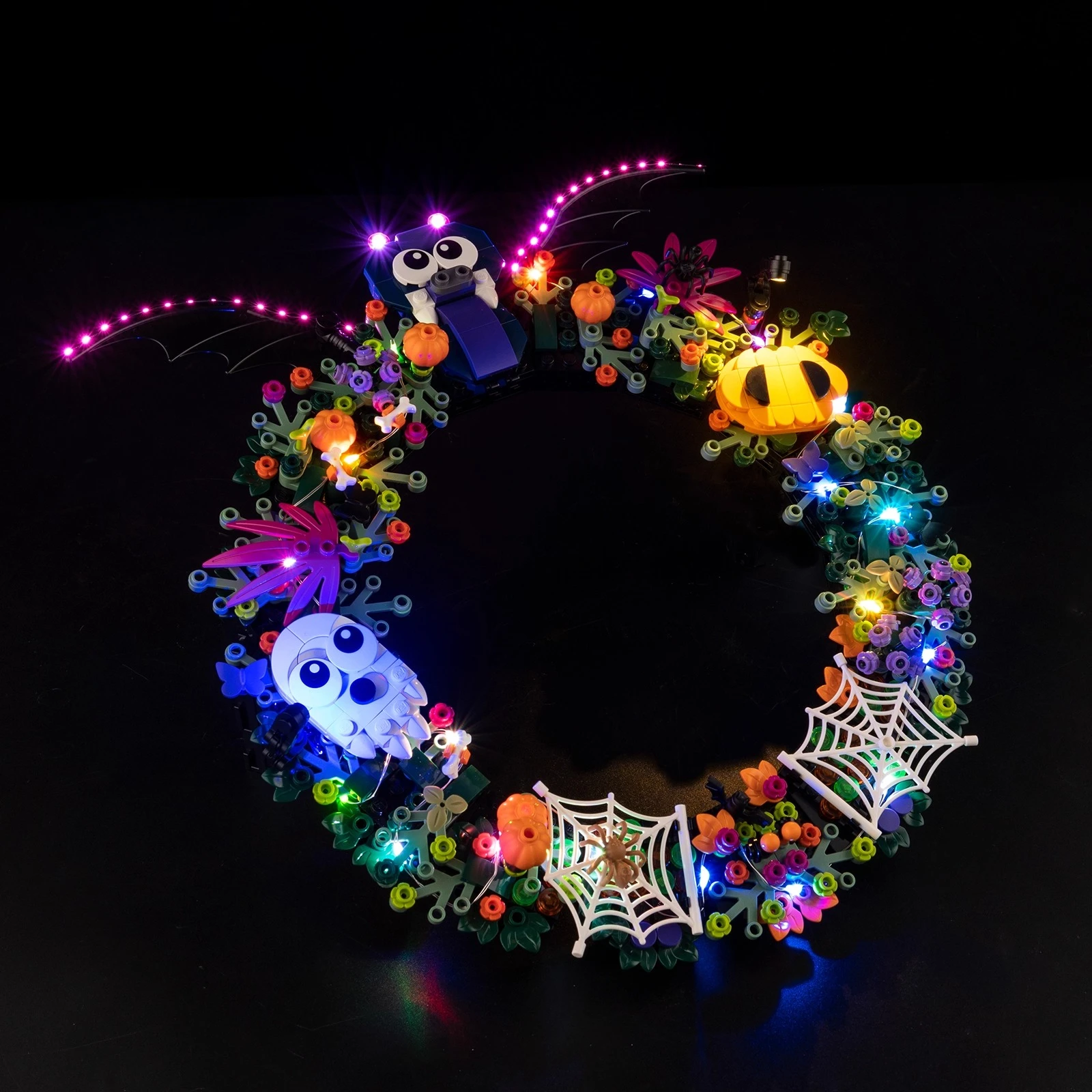Conjunto de iluminação LED adequado para LEGO Halloween Wreath 40825 Presente de iluminação (não inclui blocos de construção)