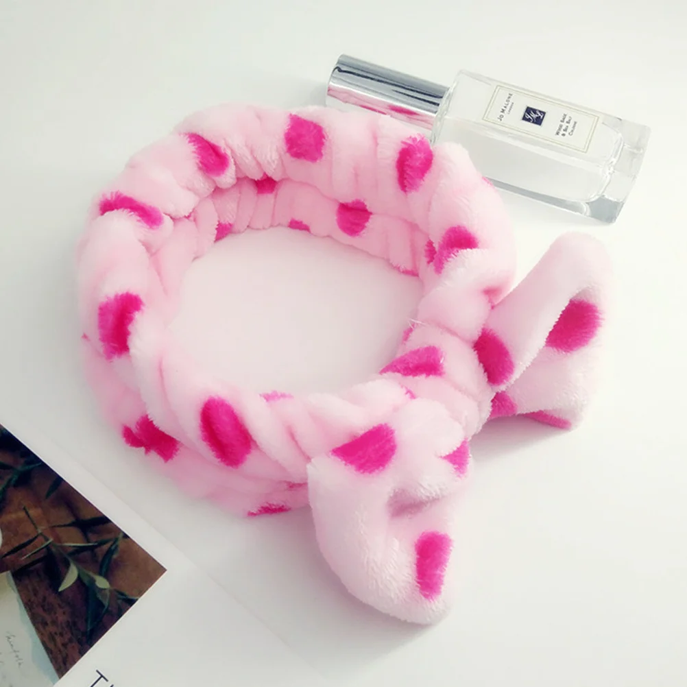 

3Pcs Women Coral Fleece Bow Hair Band Elastic Absorbent Headband Face Washing Makeup Hair Hoop Accessories Face Washing Headband