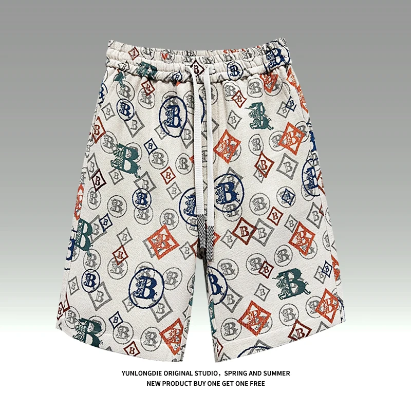 

Летние высококачественные повседневные свободные мужские дышащие универсальные спортивные брюки-капри прямого кроя