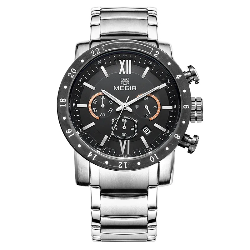 Business Quartz Watch for Men with Multifunction Waterproof and Luminous Calendar plus Steel Band for Office