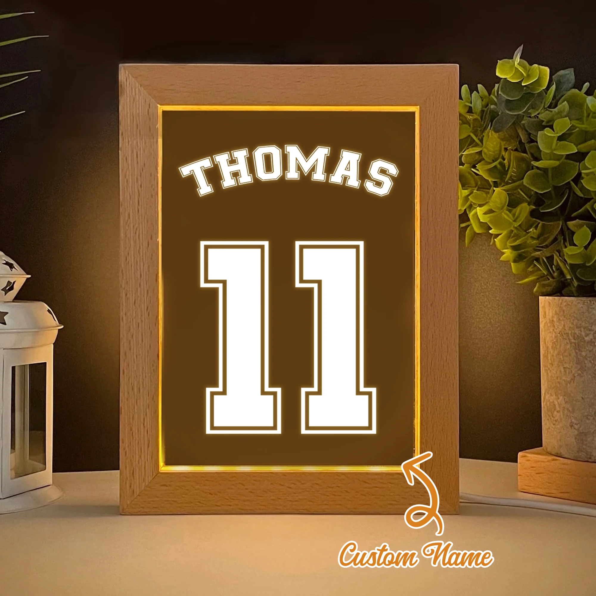 

Personalized Sports Number Name LED Night View Photo Frame Custom Gift Family Living Room Bedroom Dining Room Home Decoration