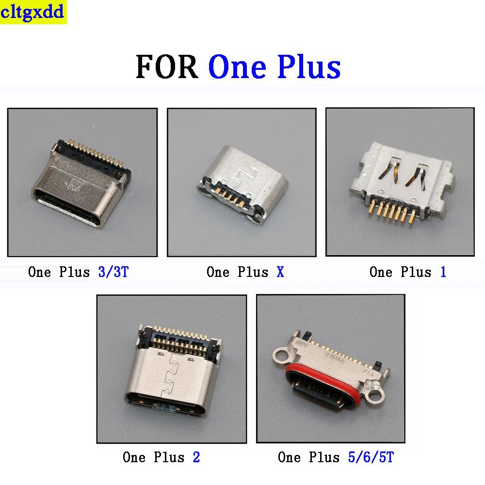 cltgxdd 2piece USB charging dock port charger plug FOR One plus 1 2 3 3T 5 5T 6 X charging port base socket plug connector