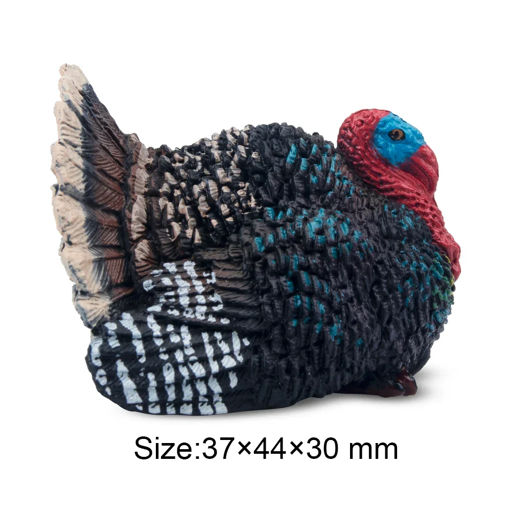 Toymany Simulazione Turchia Fauna Selvatica Modello Animale Giocattolo Mini Figure Bambole Action Figurine Giocattoli Regalo per Bambini Decorazione Torta