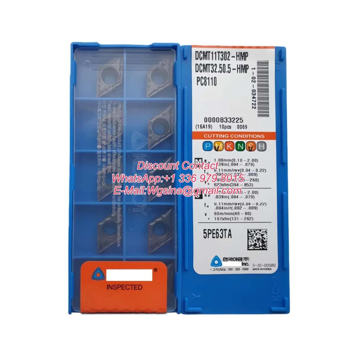 10pcs Korloy DCMT Turning Inserts DCMT070202/04,11T302/04/08 HMP PC9030 NC3120 NC3020 NC3030