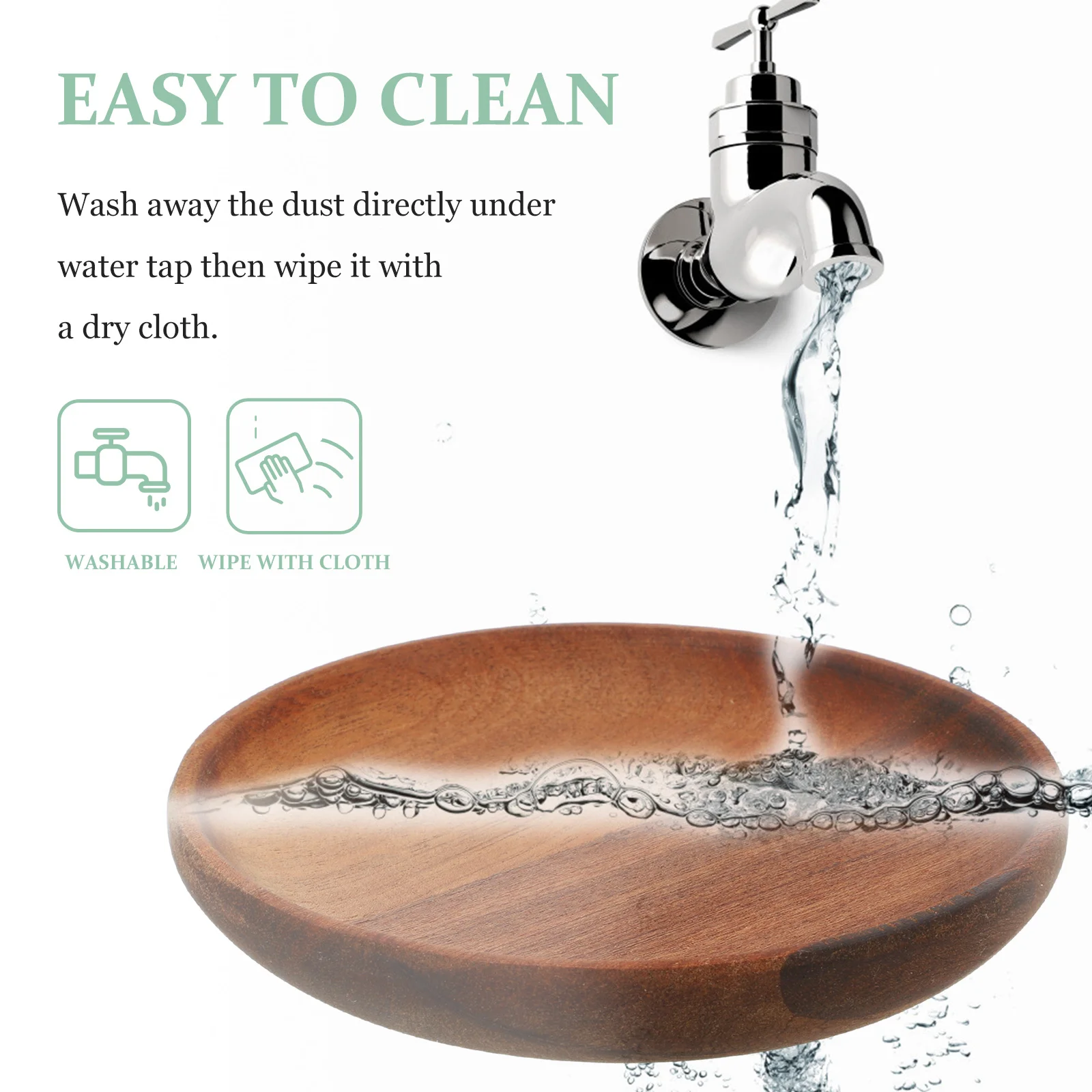 

Wood Plates for Food Round Wooden Fruit Serving Tray Ideal for Appetizers Sushi Cheese Pastries Desktop Storage and Home