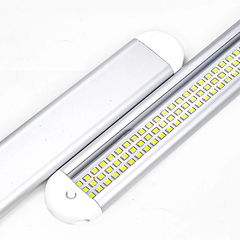 120LED Car Interior Light Bar Strip With ON/OFF Switch Parts For Truck RV Van Lorry Boat Motorhome Reading Lamp 12V-85V 2Pc