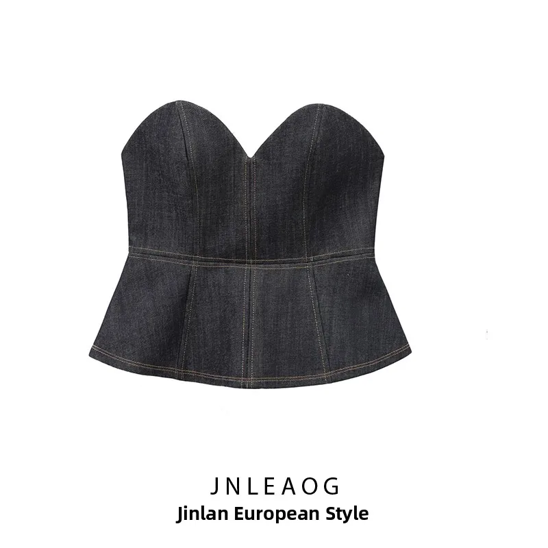 

Faionable ort Skirt Sle Denim Tight Women's Csole JNLEAOG Autumn New Arrival Bal Slim Fit Polyester Fiber Vest