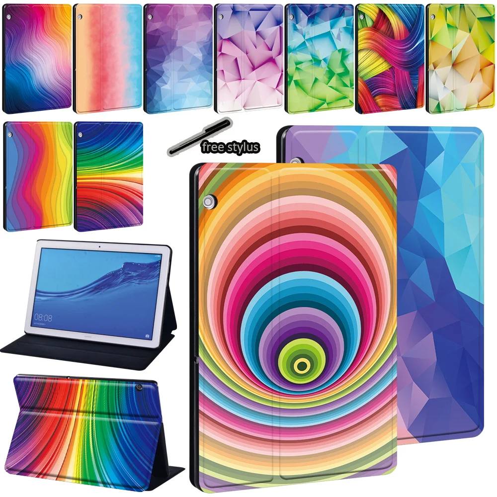 Case Voor Huawei Mediapad T3 8.0 "/T3 10 9.6"/T5 10 10.1 "/M5 Lite 10.1"/M5 10.8 "Aquarel Print Serie Patroon Tablet Cover