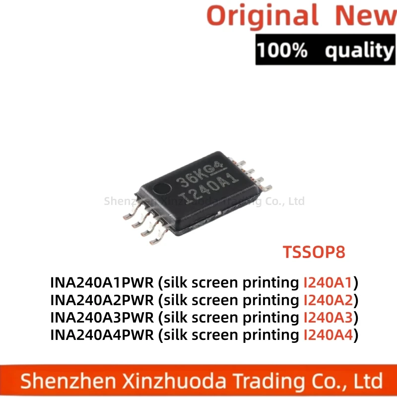 1-10 pieces of INA240A1PWR/PW A2 A3 A4 printed I240A2 I240A3 I240A4 TSSOP8 bidirectional precision current sensing amplifie