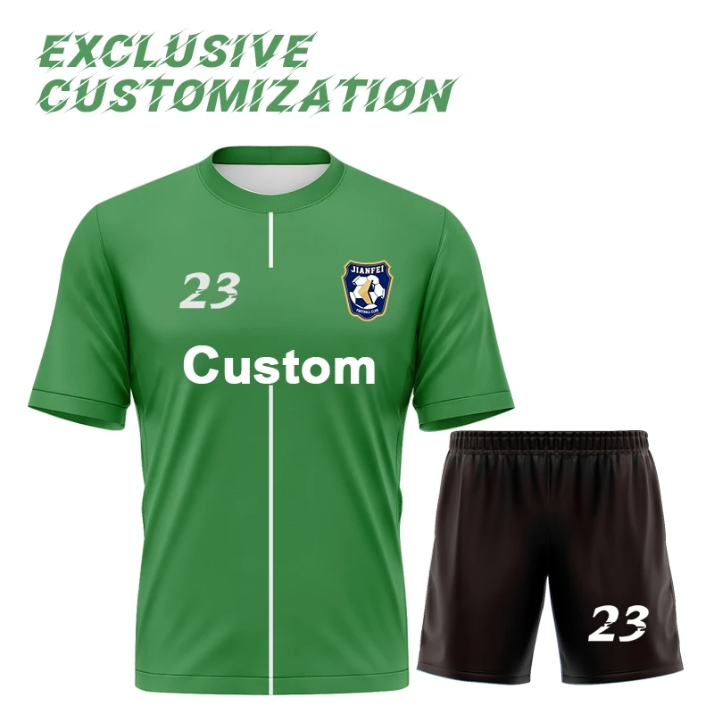 

Custom Full Sublimation 100% Polyester Embroidery Logo Print Mens Soccer Uniforms Mesh Fabric Culb Team Football Jersey WO-X502