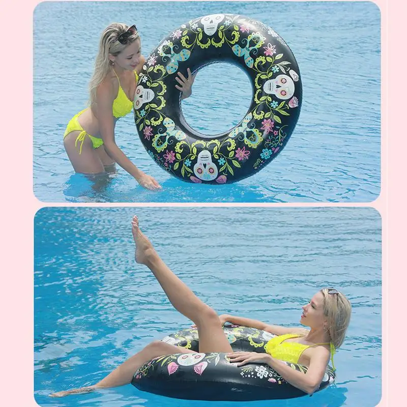 

Ring Pool Float Portable Swimming Floating Inflatable Color-changing Pool Ring For Lake River Travel Park Outdoors