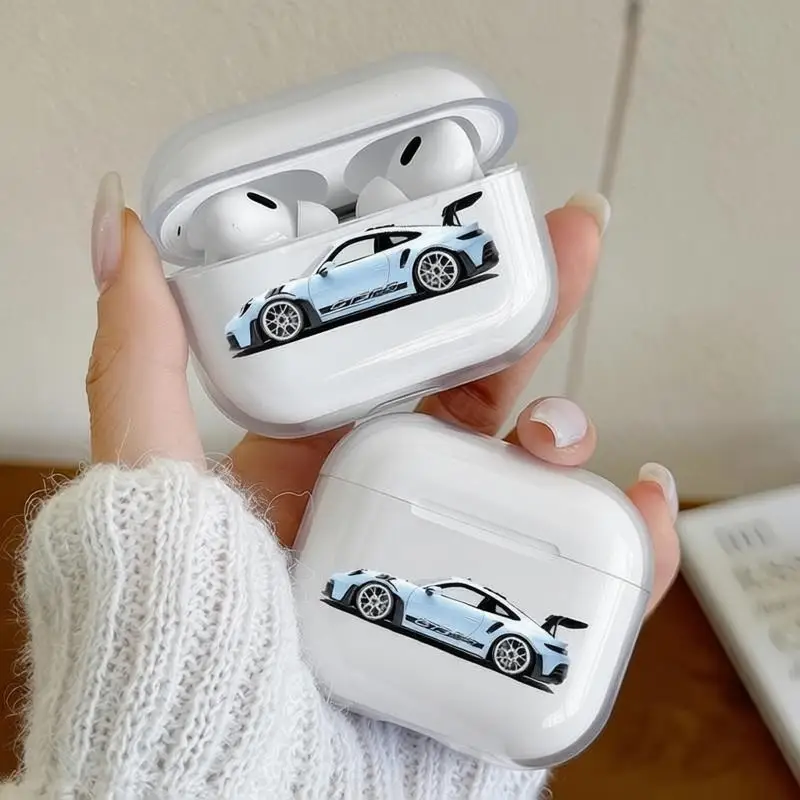 Creative Blue Sports Car Earphone Case for Airpods 4th 3rd Pro 3 Shockproof Cover for Airpod 2 3 1 Protective Accessorie Shell