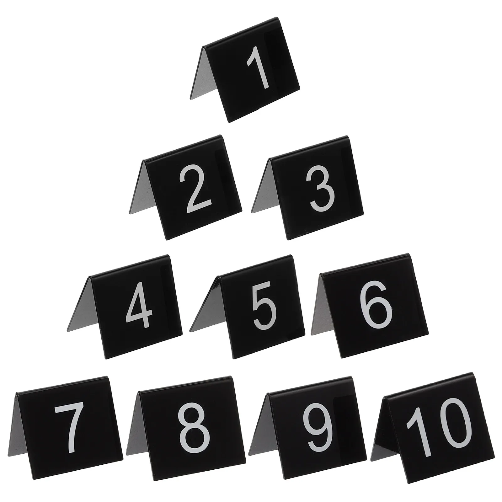 10 cartes de signes d'indiceation triangulaires en acrylique pour détectionniers, marqueurs numériques, signes d'épreuves de scène de crime, marqueurs de numéros de table, décorations de fête
