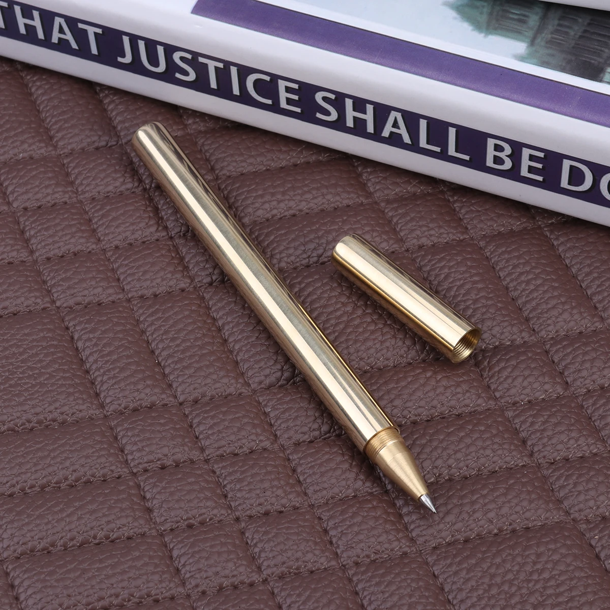 

13.3X0.9Cm 0.5Mm Solid Brass Black Ink High Precision Metal Gel Pen Office Supplies Signature Writing Pen Gift For Birthday