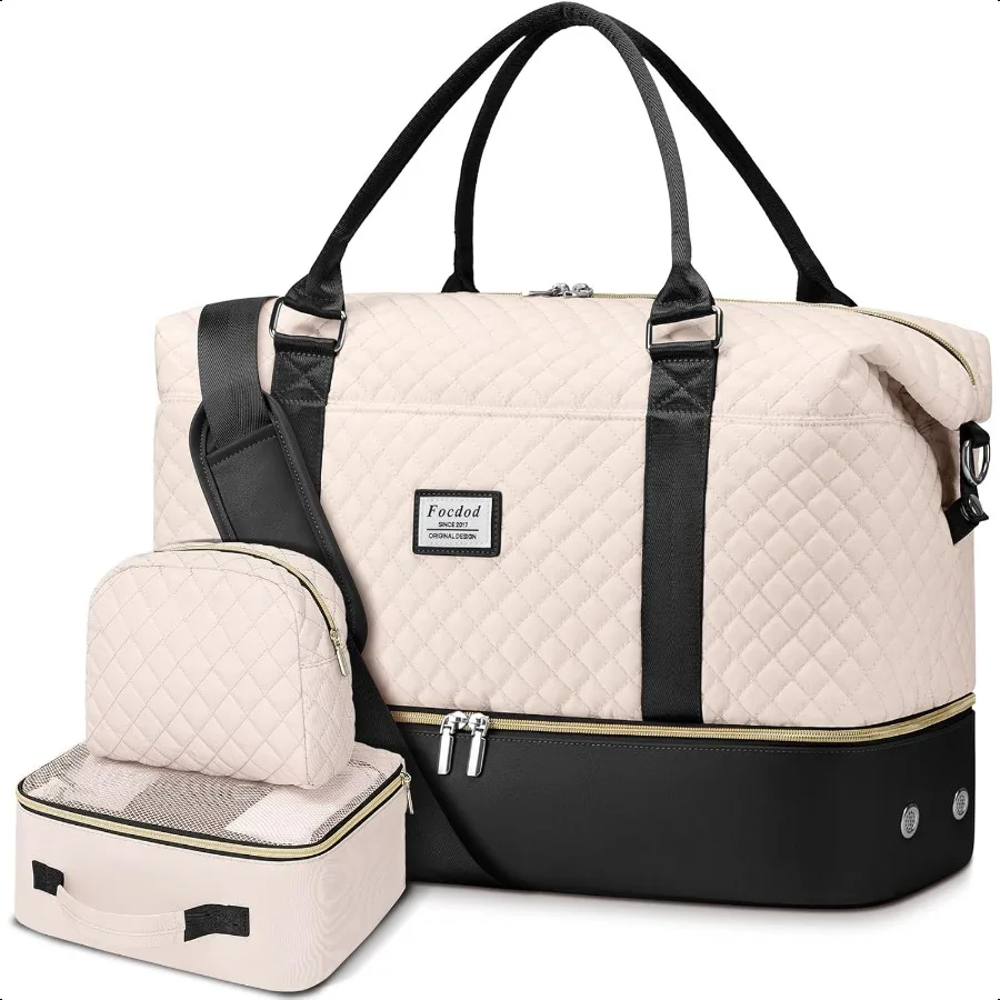

Travel Weekender Duffle Bags for Women: Overnight Bags with Shoe Compartment Large Carry on Weekend Bag with Toiletry Bag Wet P