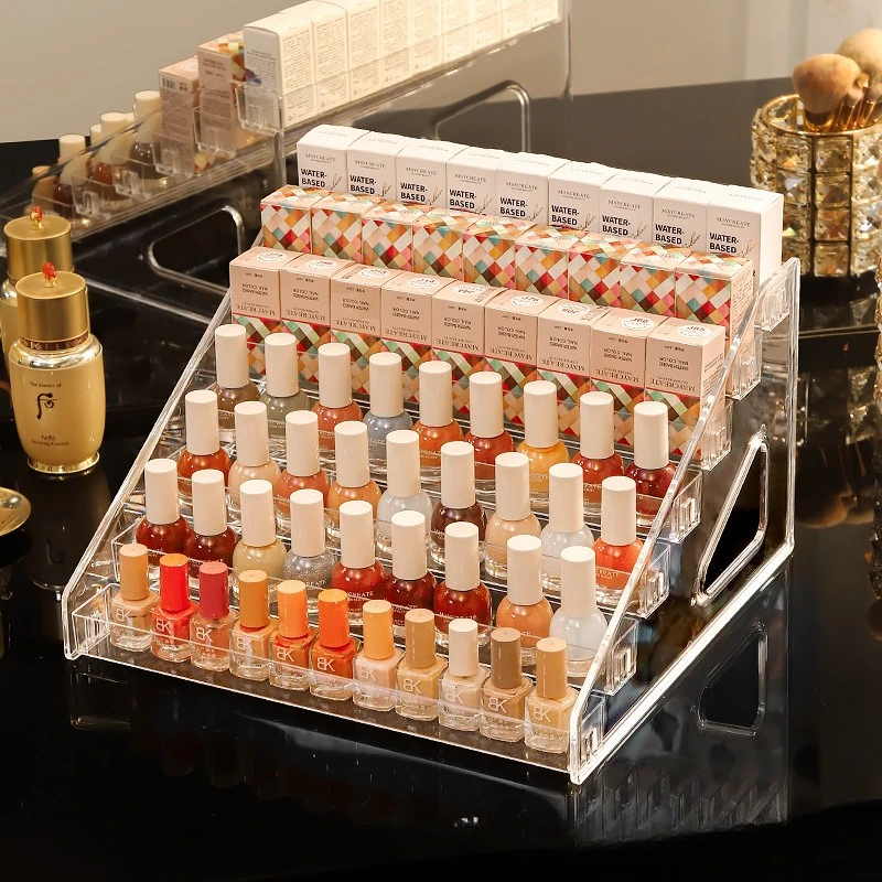 

3/4/5/6/7 Layers Acrylic Nail Polish Display Rack Clear Cosmetic Organizer Multi-layer Simple Mounting Rack Stand Holder