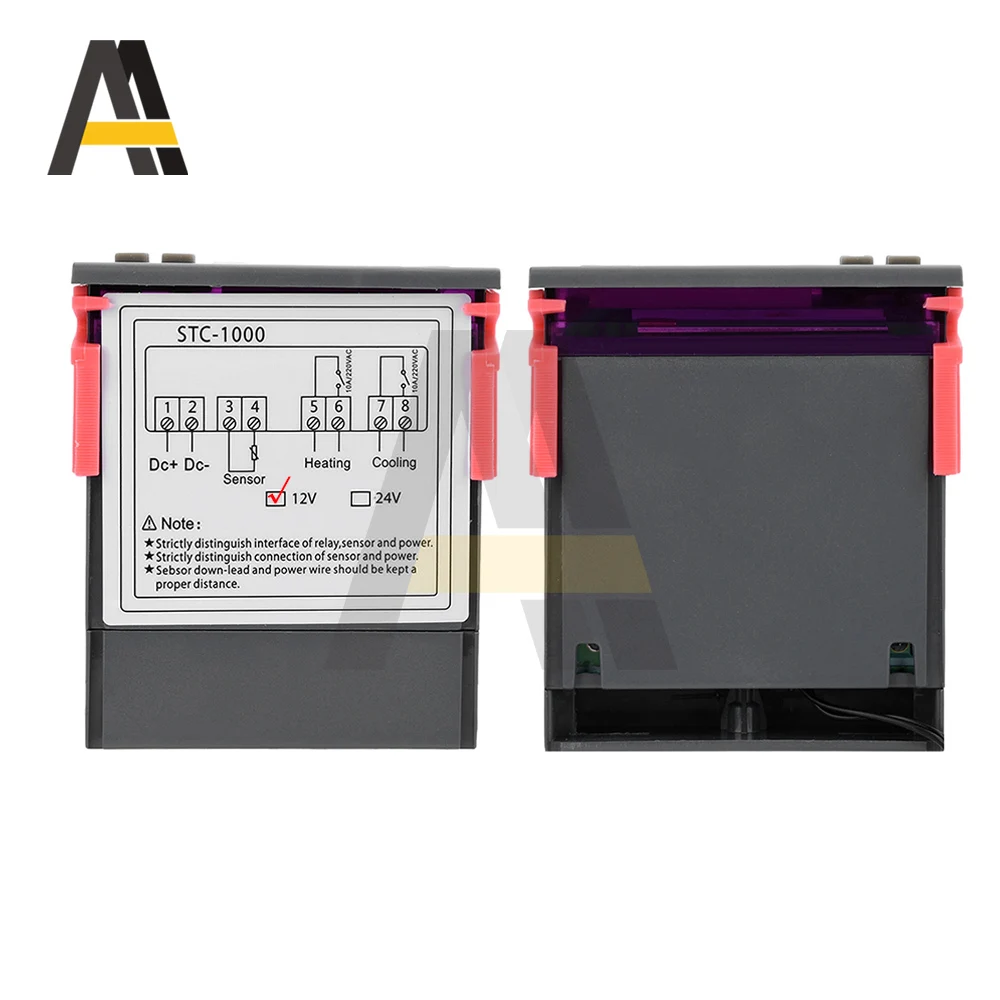 DC12/24V 10A AC110-220V จอแสดงผลดิจิตอลไมโครคอมพิวเตอร์ควบคุมอุณหภูมิ-60 ℃-120 ℃ พร้อมหัววัด1M NTC สำหรับตู้แช่แข็ง