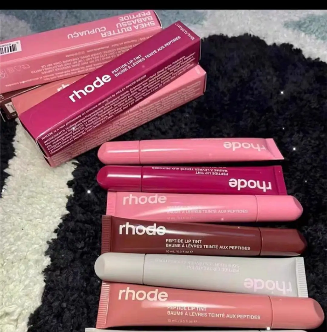 Rhode Lipstick Silicone Phone 8 Colors Lip Glaze Rhode Lip Balm Gel Red Lipstick Essence Ladies Supermodel Toast Ribbon Lip Blam