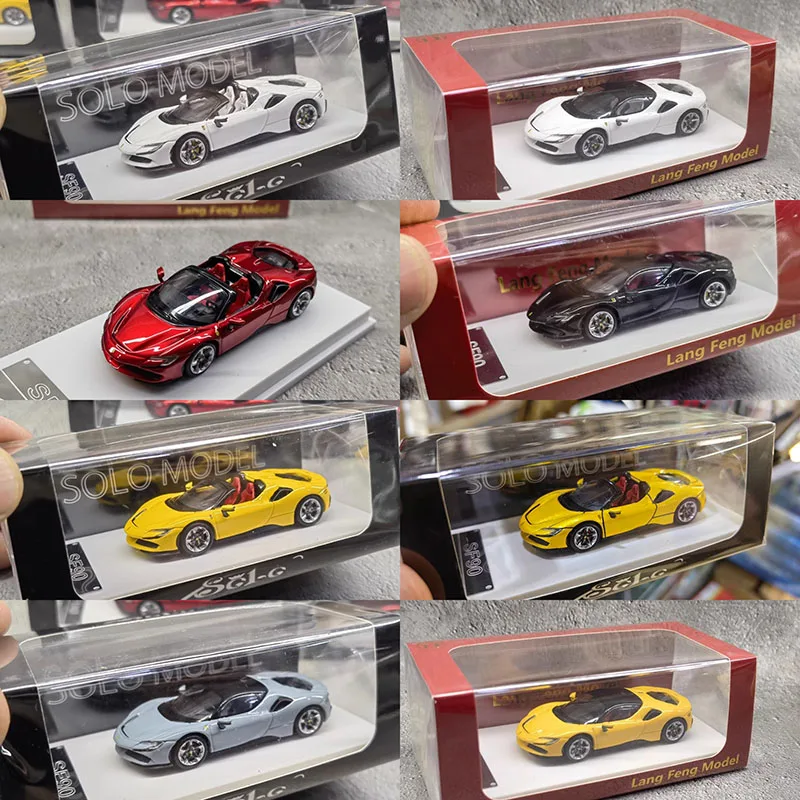 Diecast Solo 1:64 Scale Ferrari SF90 Sports Car Hardtop Convertible Alloy Car Model Collectible Toy Gift Souvenir Display