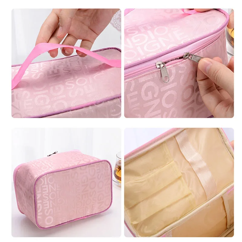 (1pc) Yuxuan Handheld Letter Makeup Bag Small Large Capacity Travel Waterproof Storage Bag Washing and Sorting Bag