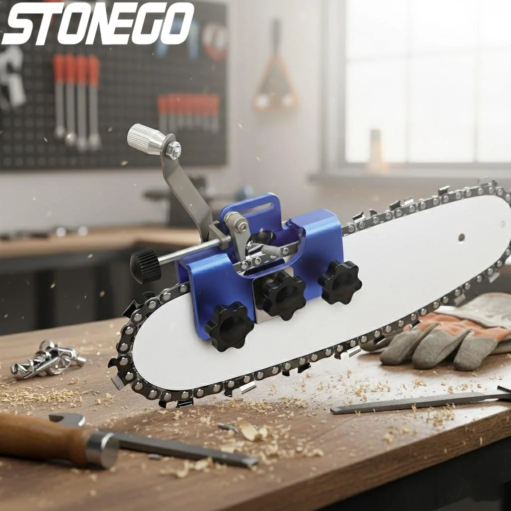 Portable Manual Chainsaw Sharpener Hand Crank Chain Grinder Sharpening Durable Easy Use Tool