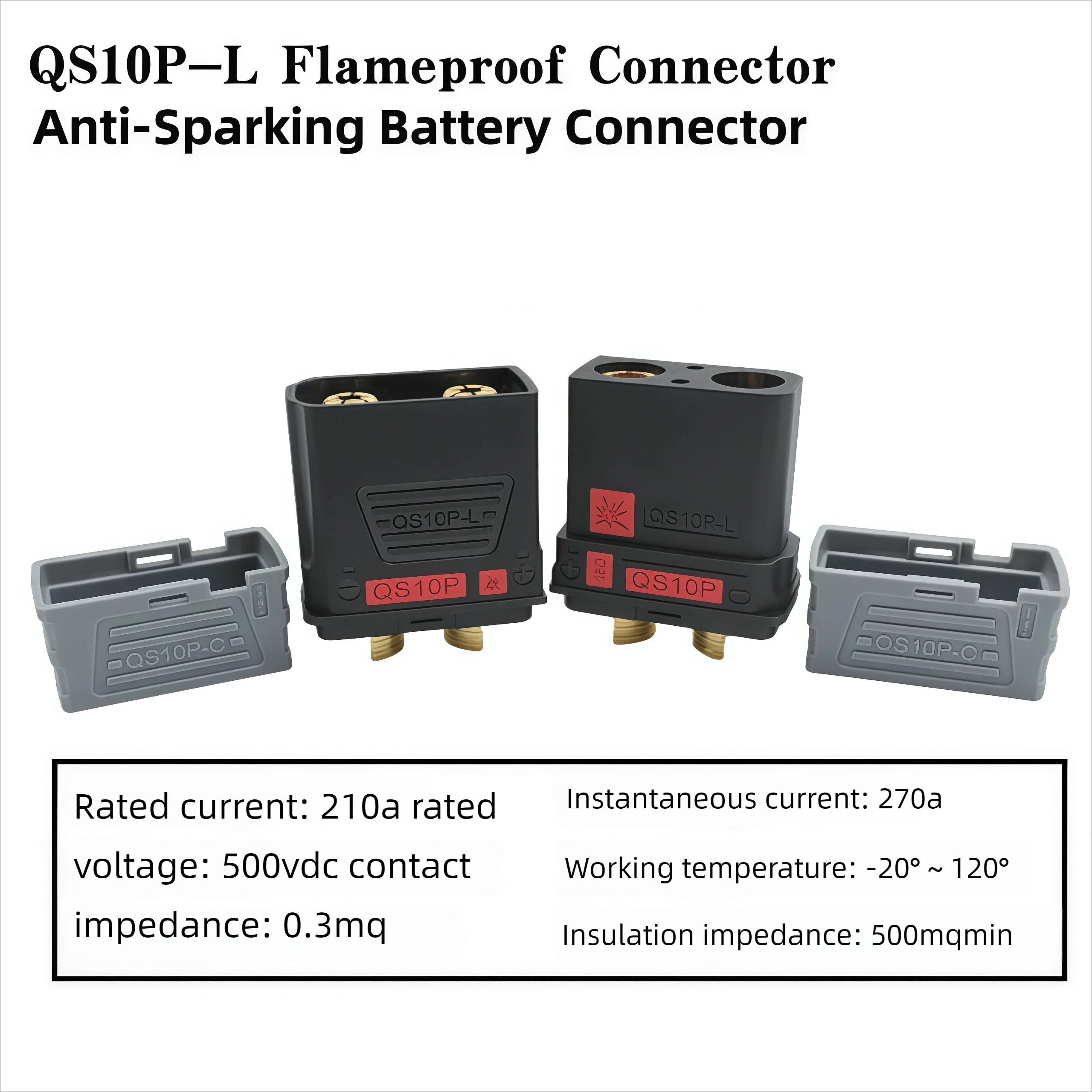 QS10P-L anti-ignition energy storage high current 210A electric motorcycle connector  Drone socket interface