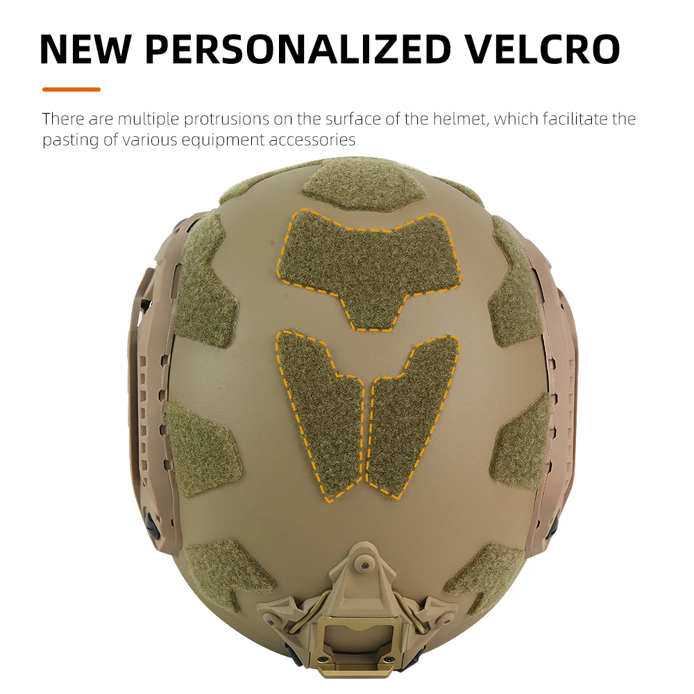 BOOIU Fast Tactical Helmet Adjustable Knob ABS High Cut Guide Rail Damping Protective Helmet Outdoor Airsoft Military Helmets