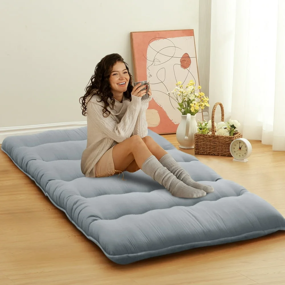

Twin Size Floor Mattr Futon Mattress, 3"" Thicken Roll Up Daybed Futon, Portable & Foldable Tatami Mat For Sofa Lounger,