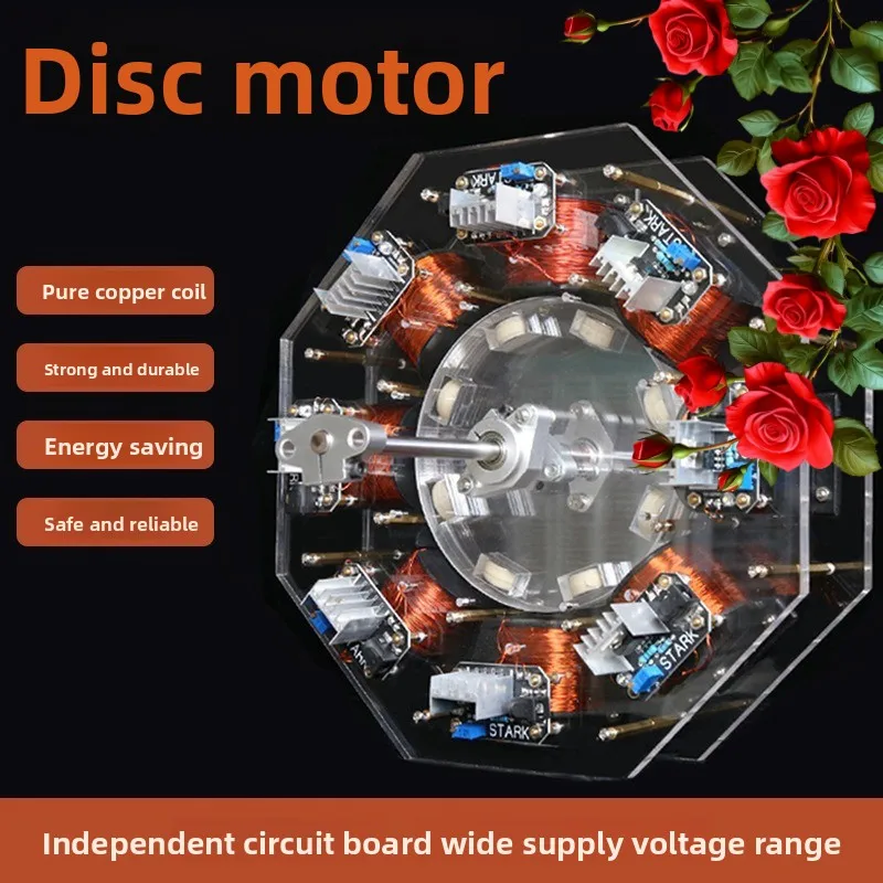 Brushless motor, disc-type high-power electric motor, large-scale pseudo-perpetual motion machine