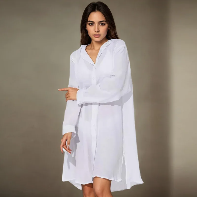 Women's Beach Cover Up Shirt Cardigan Sun Protection Solid Summer Vacation Swimsuit Coverup Button Down Shirt Resort Wear Hooded