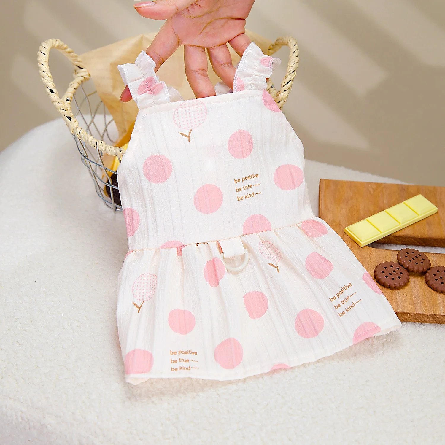 Teddy Big Polka Dot Dresses Pet Summer Clothes Bichon Princess Dresses Puppy Breathable Skirt Female Dog Clothes