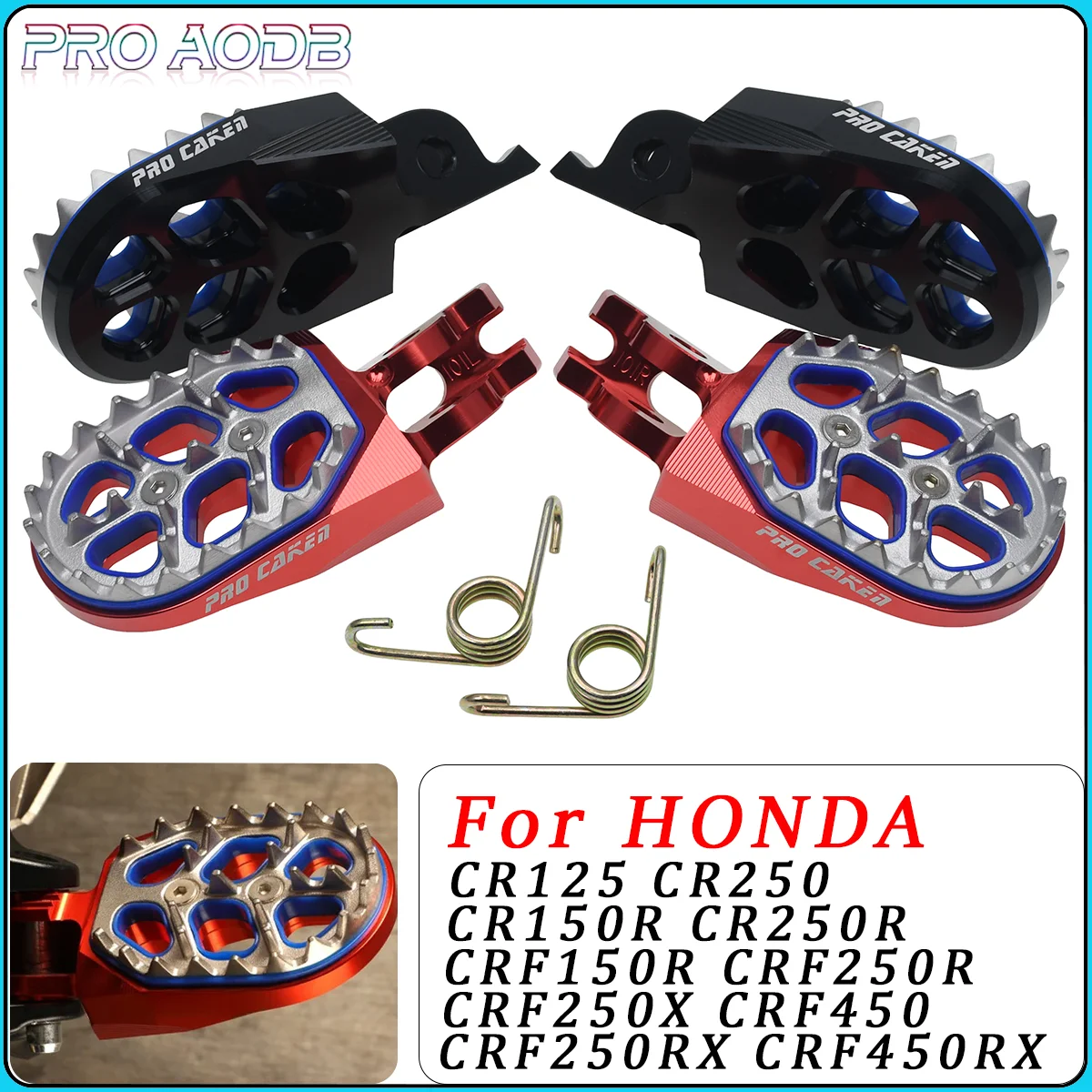 

Motorcycle Foot Rest Pegs Footrest Footpeg For HONDA CR125 150 150R 250R CRF150R 250R 450R 450L 250X 450X 250RX 450RX 2002-2022