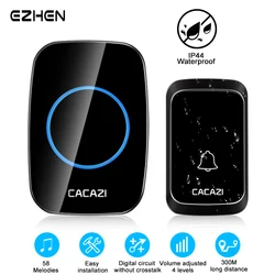 Smart Wireless Doorbell Waterproof Door Bell 300 Meters/984FT Remote 58 Songs Melodies Home Welcome Doorbell US EU Plug Optional