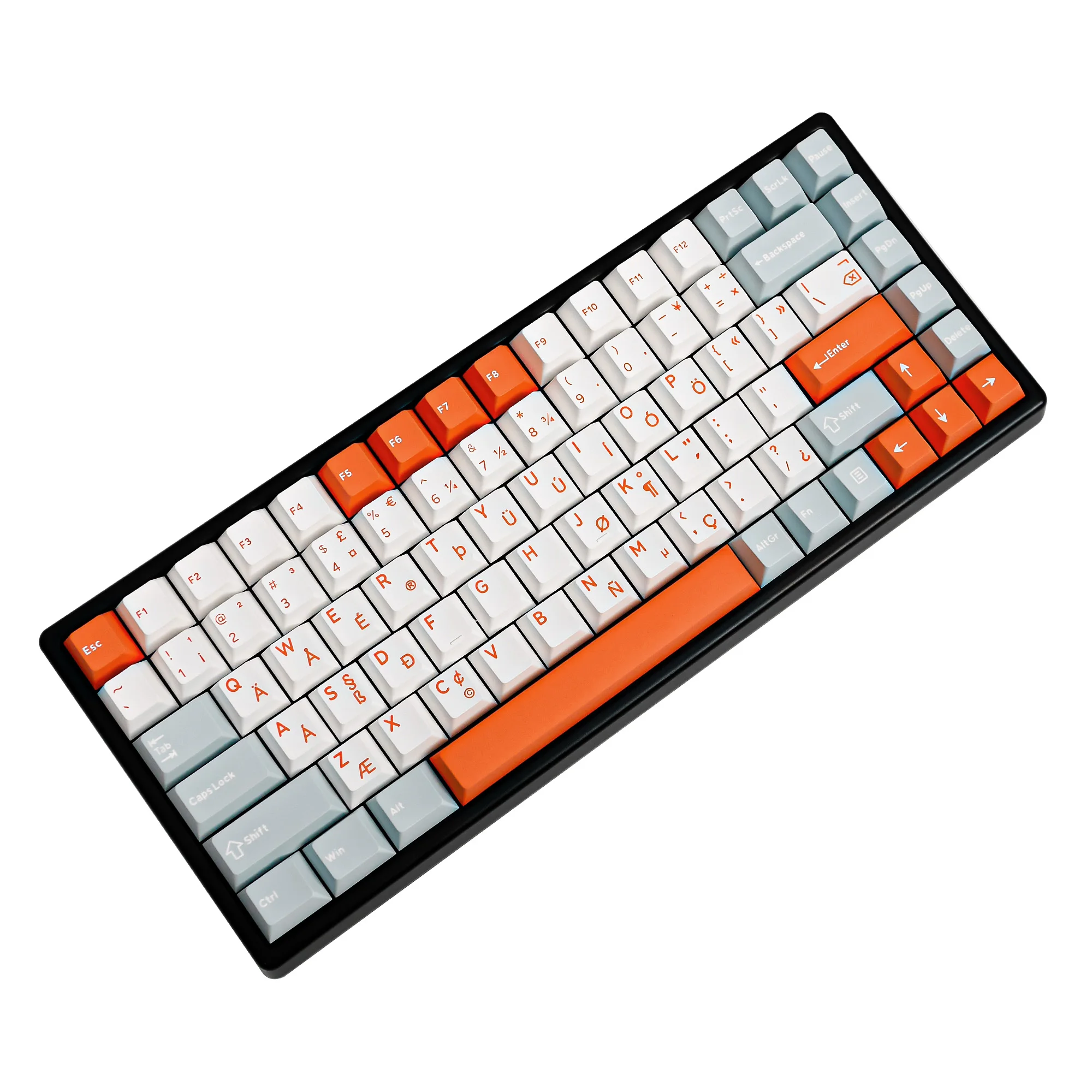 

GJ Salmon Keycap Set PBT Doubleshot Keycap Set Cherry Profile for Mechanical Keyboard Thai Hebrew Irish Ireland Alice