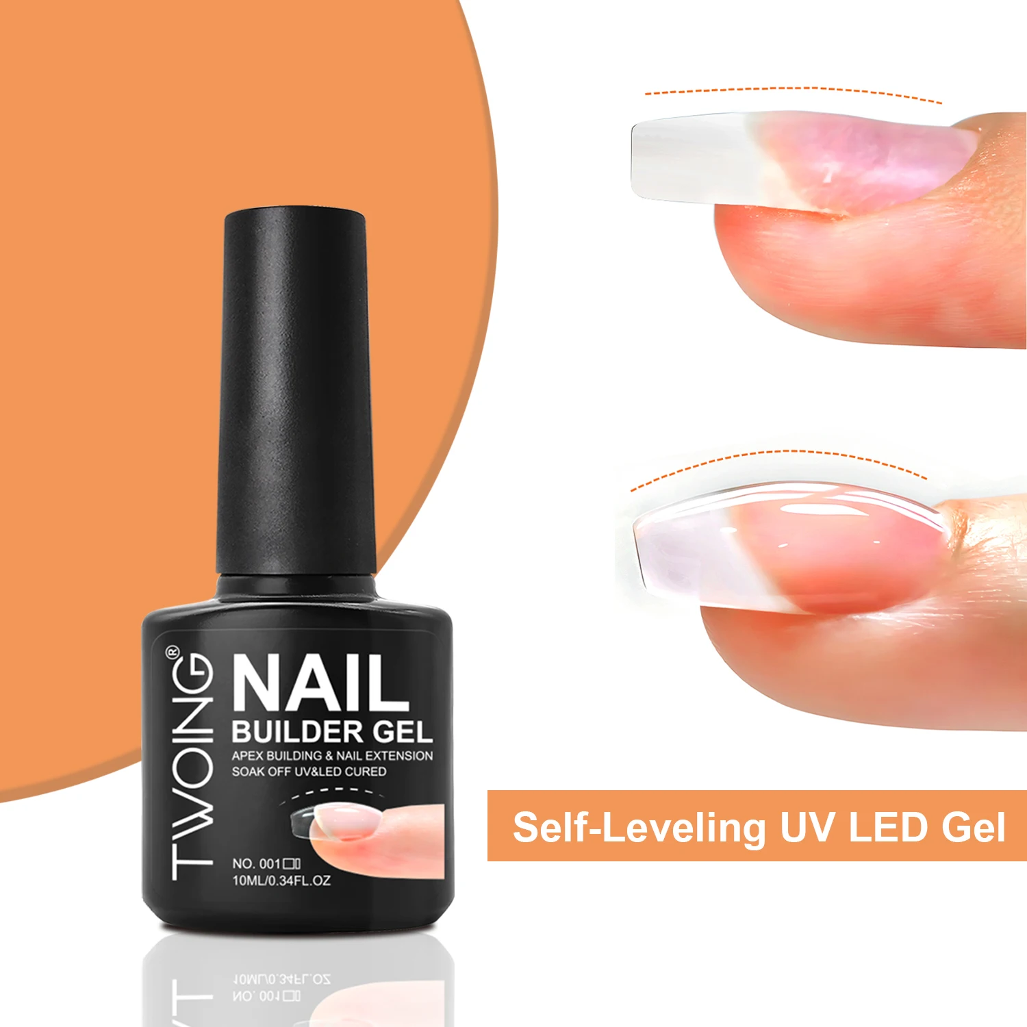 TWOING Profesjonalny Żel Budujący UV Żel Hartujący do Wzmacniania Paznokci Szybkie Budowanie Długotrwały Żel do Przedłużania Paznokci Soak Off 10ml
