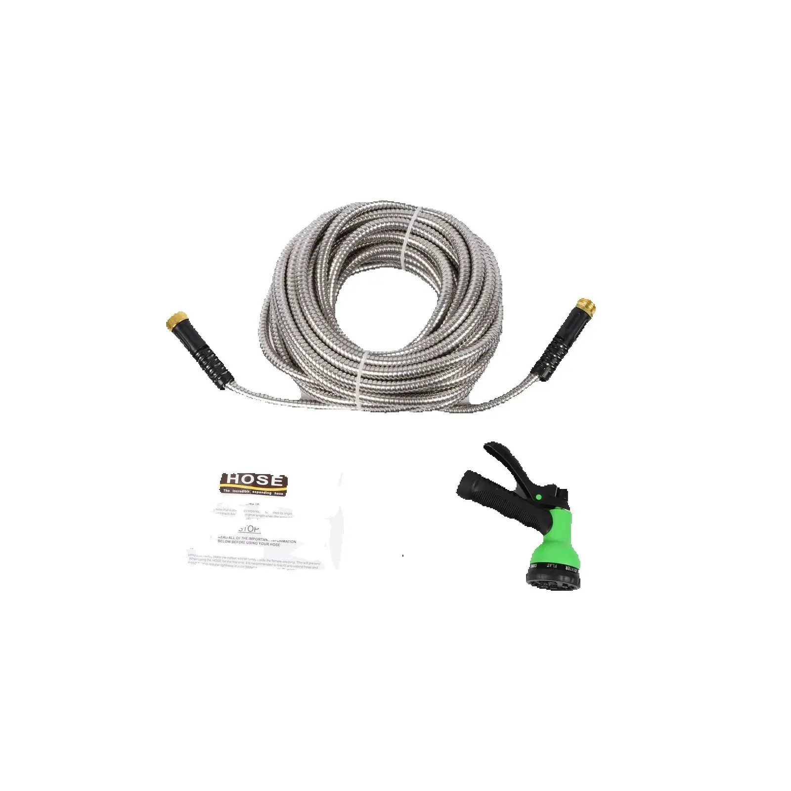 

1SET Stainless Steel Retractable Water Hose 15m FOR Car Washing Garden Spray Tool