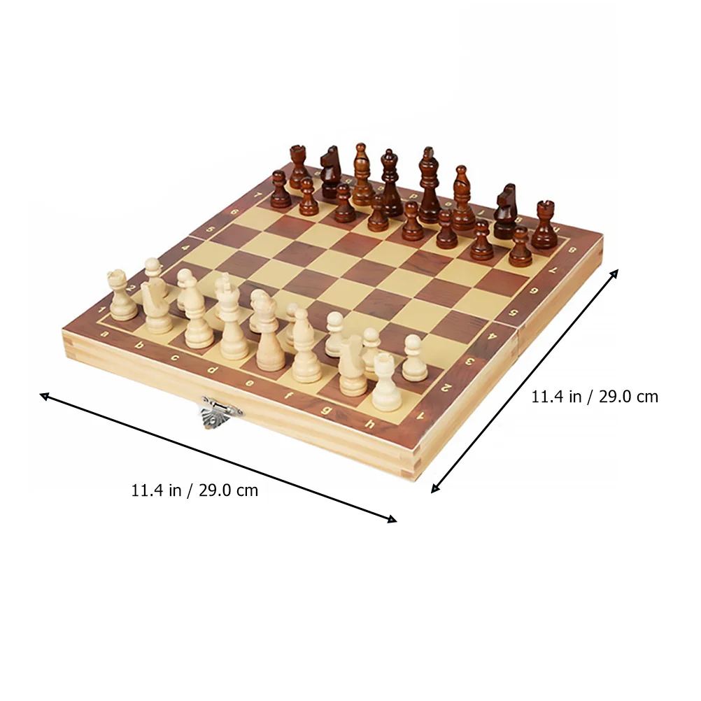 Solid Wood Magnetic Chess Child Childrens Game Foldable Board Educational