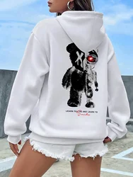 Half A Teddy Bear, Half A Robotic Bear Women Hoodie Vintage Oversize Hoody High Quality Sweatshirt Street Autumn Female Clothes