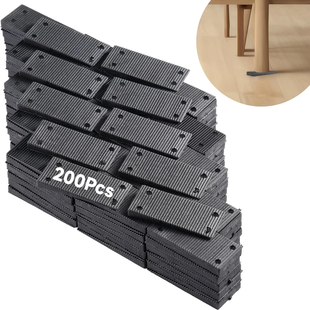 200Pcs Plastic Shims For Leveling Furniture Wedges Serrated Wedge Levelers For Tables Cabinets Beds Refrigerators Furniture